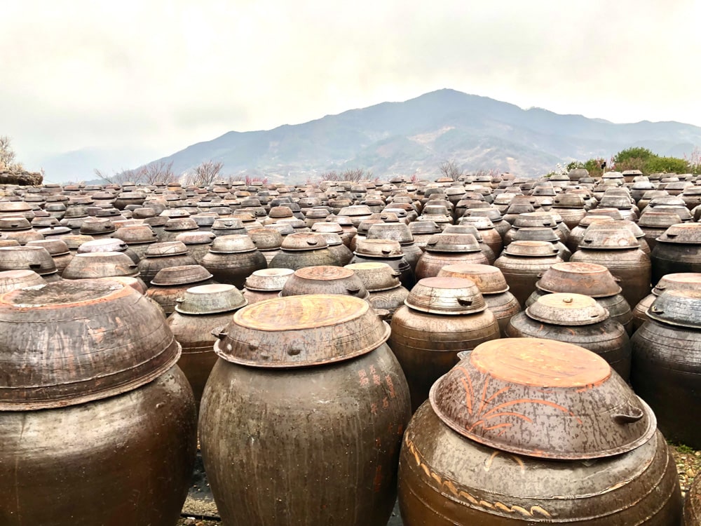 Food pots at Maehwa Village in Gwangyang